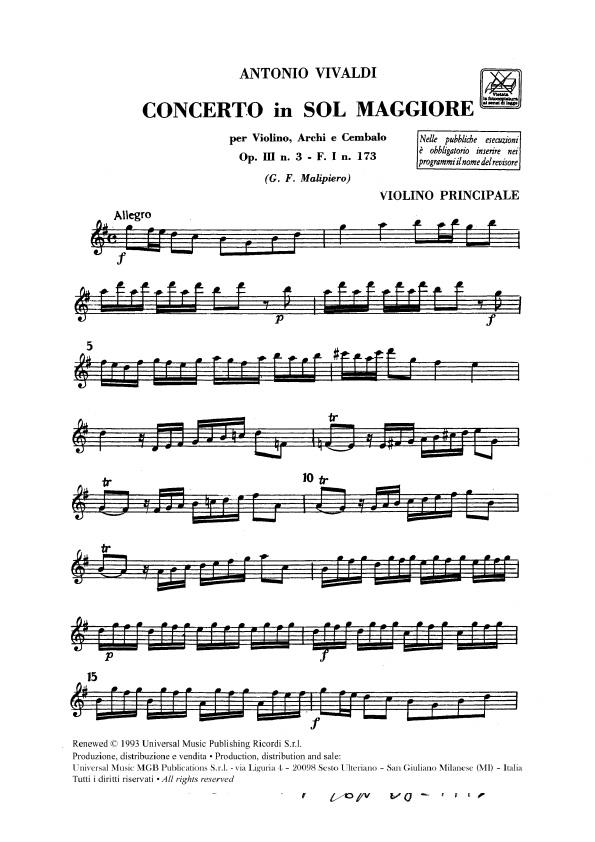 Concerti Per Vl., Archi E B.C.: